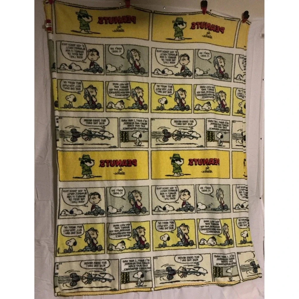 Berkshire Blanket Peanuts Linus‎ Snoopy Comic Strip 100% Polyester Throw 55x70